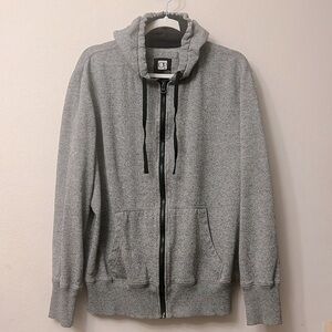 Vintage OP Gray Full-Zip Sweater with Hood 310